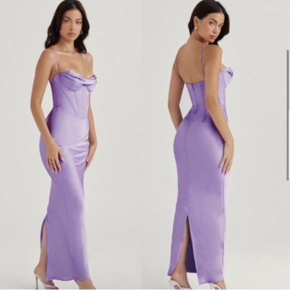House of CB Purple Charmaine Corset Dress Maxi - Picture 3 of 10